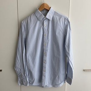 Club Monaco Blue Striped Button Down Dress Shirt